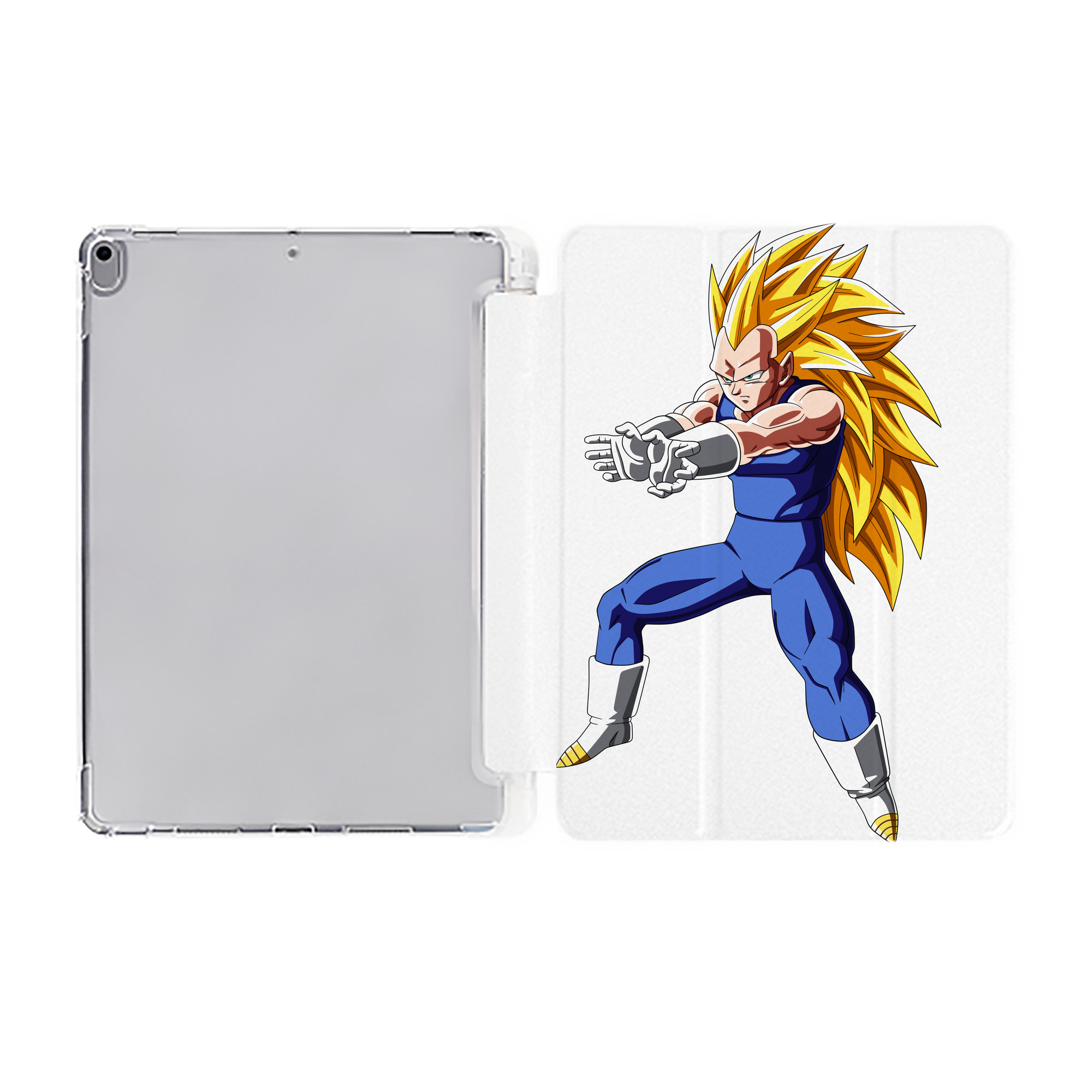 （画像用） ドラゴンボール ベジータ四世（Bejīta Yonsei）DRAGON BALL Vegeta IV IPad ケース ペン収納付き 三つ折りスタンド PUレザー×シリコン 対応機種9.5/10.5/10.9インチ